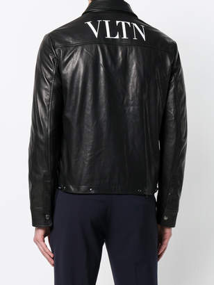 Valentino logo zipped biker jacket