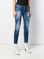 Thumbnail for your product : DSQUARED2 Icon paint-splattered slim-fit jeans