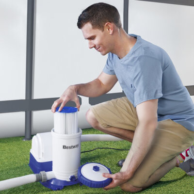 Bestway 2,500 Gallon Filter Pump Set for Above Ground Outdoor Swimming Pools