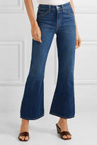 Thumbnail for your product : Eve Denim Jacqueline Cropped High-rise Flared Jeans - Dark denim