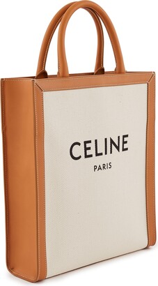 Celine - Horizontal Cabas in Triomphe Canvas and Calfskin Brown for Women - 24S