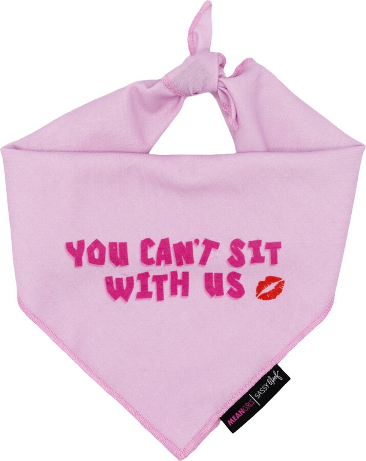 Sassy Woof Mean Girls You Can't Sit with Us Dog Bandana, Pink, Medium