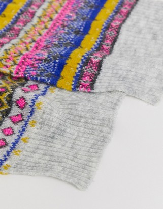 Boardmans Ladies multi coloured fairisle knitted scarf