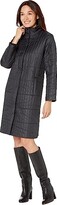 Thumbnail for your product : Eileen Fisher High Collar Knee Length Coat (Black) Women's Clothing