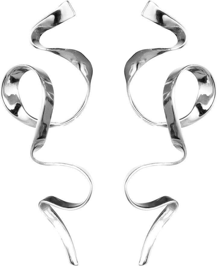 Sterling King Allegro Ribbon Drop Earrings