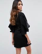 Thumbnail for your product : Little Mistress Cape Sleeve Dress With Embellishment