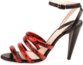 Thumbnail for your product : Altuzarra Lou Strappy Snake-Print Sandal