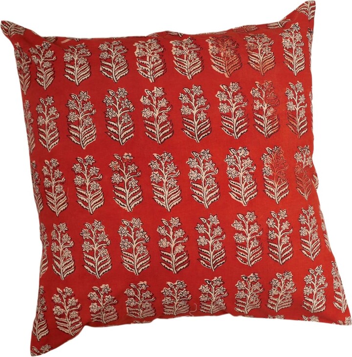 Ninéh Red Ember Hand Block Print Pillow - Cover