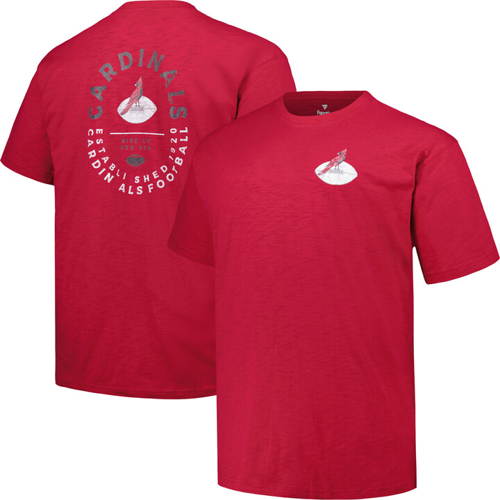 Men's Profile Cardinal Arizona Cardinals Big & Tall Two-Hit Throwback T-Shirt
