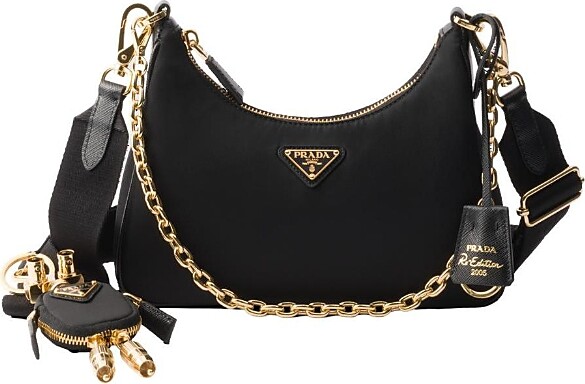 Prada Re-Edition 2005 Re-Nylon and Saffiano Leather Bag with Charm