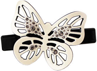 Smallflower Ivory Butterfly + Diamond Barrette by Moliabal Milano