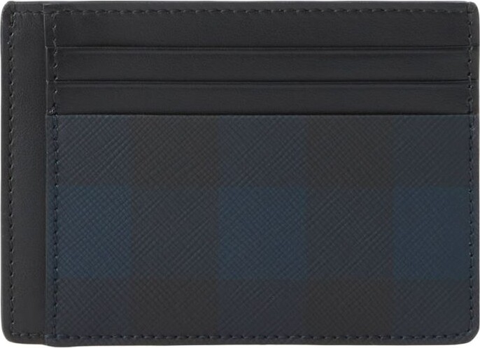 Burberry Men's Chase Money Clip & Card Holder In Dark Charcoal Blue