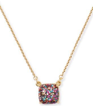 Kate Spade Glitter Crystal Square Pendant Necklace, 17" + 3" extender