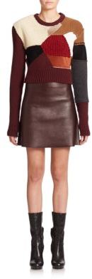 Calvin Klein Collection Dorrian Leather Mini Skirt