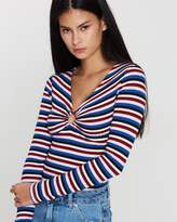 Thumbnail for your product : Topshop Long Sleeve Stripe Hoop Top