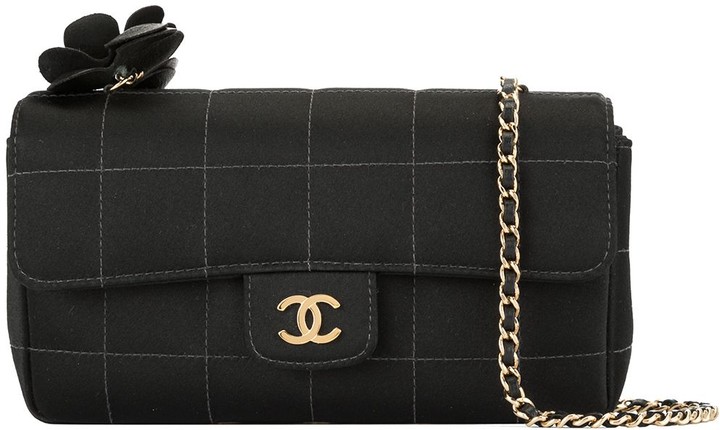 Chanel Pre Owned Choco Bar Camellia shoulder bag - ShopStyle