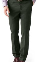 Thumbnail for your product : Charles Tyrwhitt Dark green slim fit flat front non-iron chinos