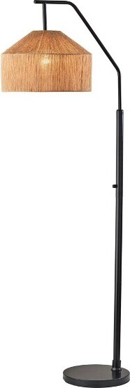 Adesso AdessoAmalfiFloorLampBlack:ModernMetalStandwithLinenShade,ETLListed,65\