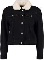 Thumbnail for your product : boohoo Slim Fit Borg Collar Denim Jacket