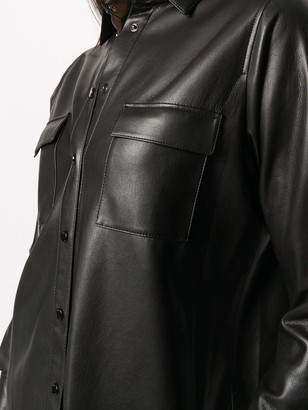 HUGO BOSS Faux-Leather Long-Sleeve Shirt