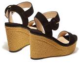 Thumbnail for your product : Jimmy Choo Abigail 100 Suede Wedge Sandals - Womens - Black Gold