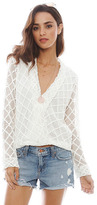 Thumbnail for your product : T-Bags 2073 T Bags Crochet Cross Front Top in White