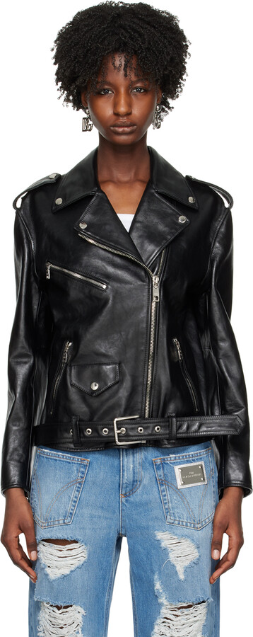 marge hoesten dynastie Dolce & Gabbana Women's Black Leather & Faux Leather Jackets | ShopStyle