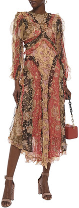 Zimmermann Ruffled Printed Silk-chiffon Midi Dress