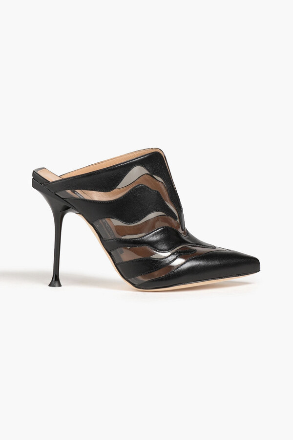 Sergio Rossi 60mm Patent leather & PVC mules - ShopStyle
