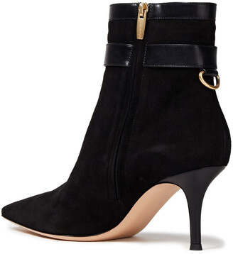 Gianvito Rossi Leather-trimmed Suede Ankle Boots