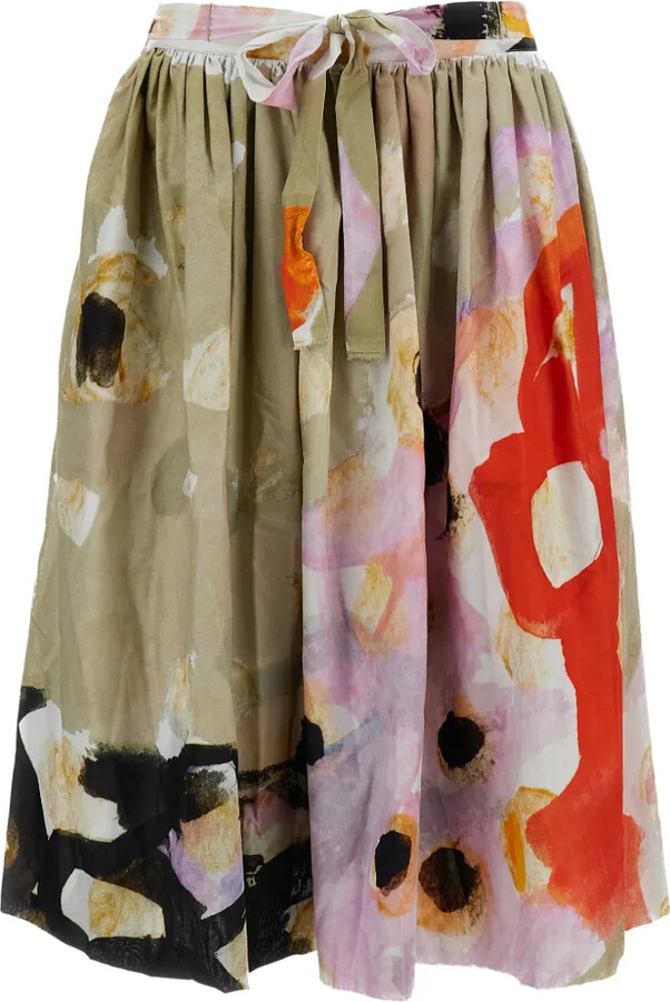 Daniela Gregis Floral-Print Midi Skirt