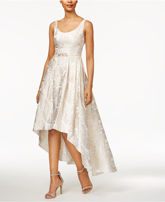 Betsy & Adam Petite Brocade High-Low Gown