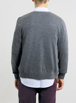 Thumbnail for your product : Topman Charcoal Marl V-Neck Cardigan
