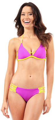 Voda Swim Magenta Envy Push Up Strappy String Bikini Top