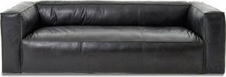 17 Stories Rhode 91" Leather Match Tuxedo Arm Sofa