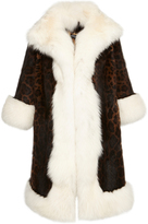 Thumbnail for your product : Dolce & Gabbana Animal Print Fur Coat