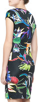 Thumbnail for your product : Just Cavalli Floral-Print Cap-Sleeve Jersey Dress