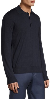 Canali Long-Sleeve Three-Button Polo Sweater