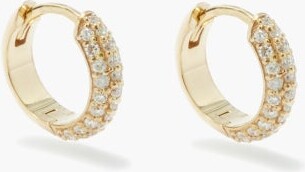 LIZZIE MANDLER Diamond & 18kt Gold Hoop Earrings - Yellow Gold