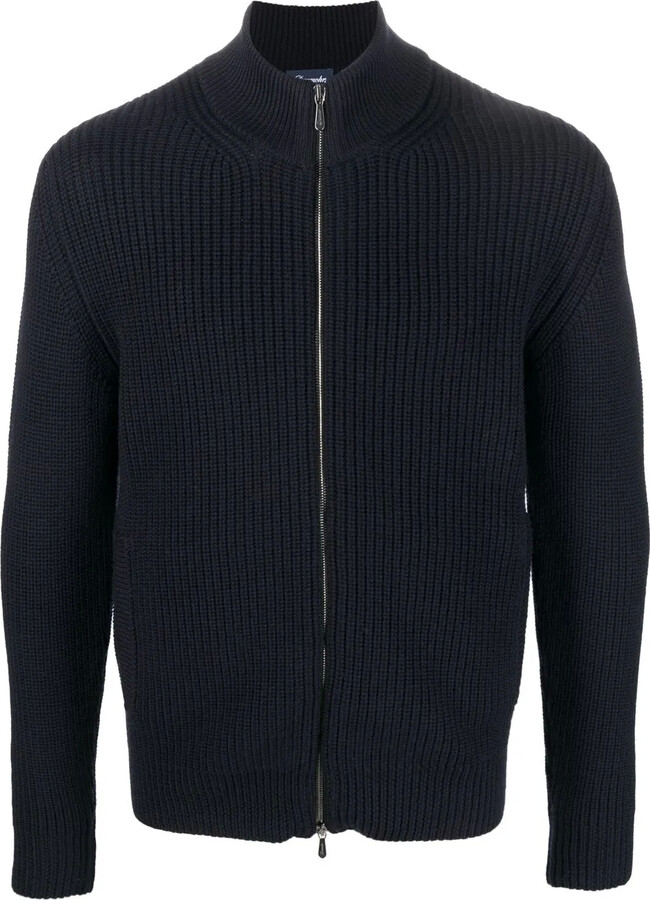 Drumohr Merino-Wool Zip-Up Cardigan