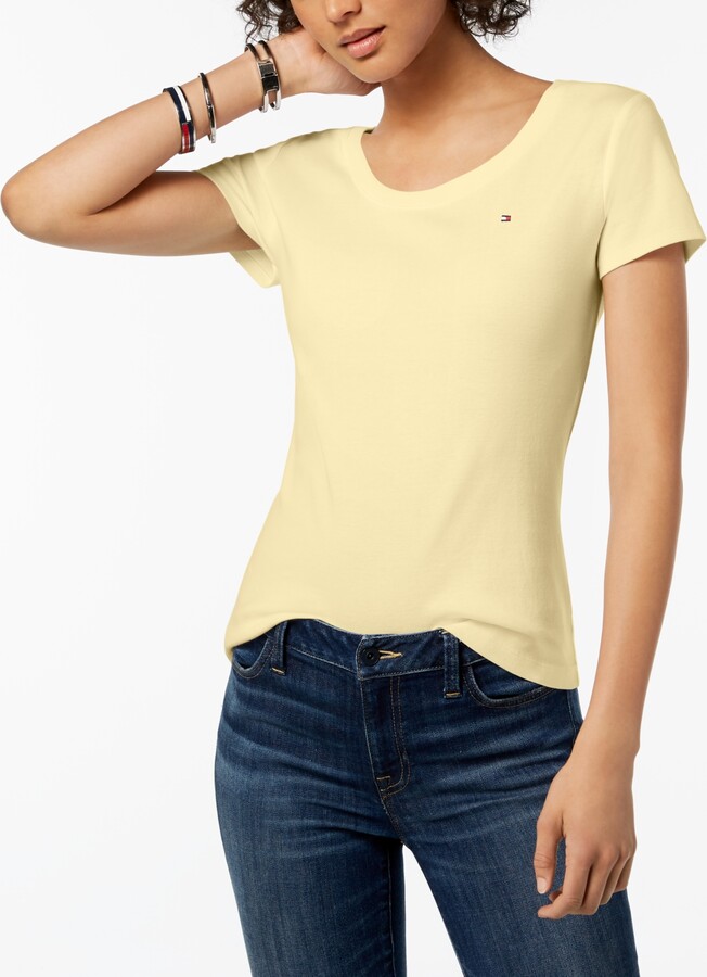 Tommy Hilfiger Women's Cotton Scoop Neck T-Shirt, Created for Macy's -  ShopStyle