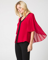 Thumbnail for your product : Le Château Chiffon V-Neck Poncho Blouse