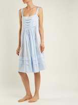 Thumbnail for your product : Three Graces London Linton Sleeveless Cotton Voile Nightdress - Womens - Light Blue