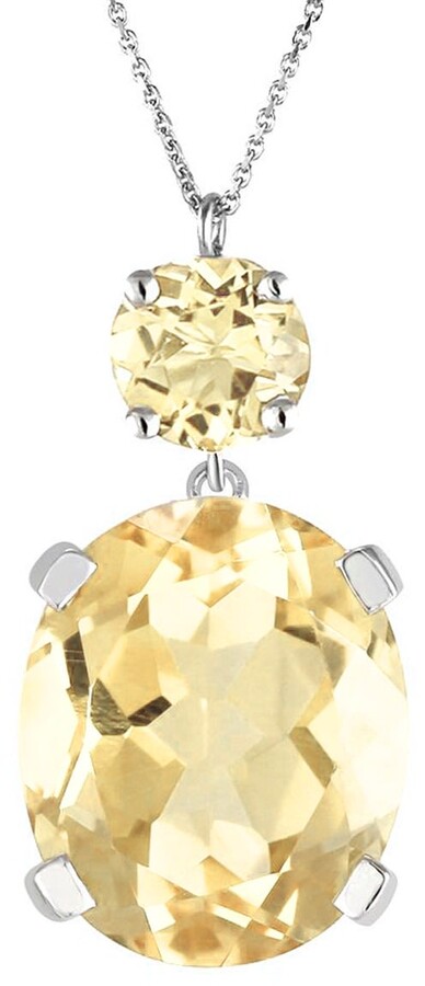 18k White Gold Filled Citrine Ruby Amethyst Zircon Rivets Flower Gems Pendant