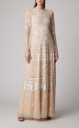 Needle & Thread Aurora Sequin-Embroidered Tulle Gown