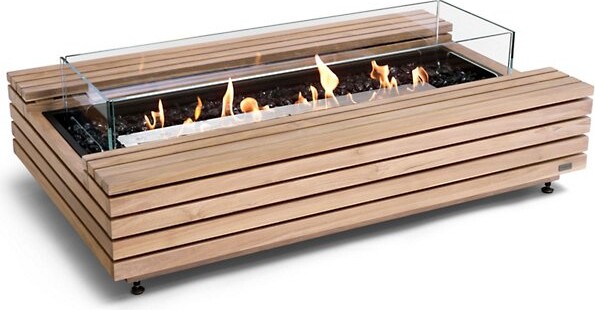 EcoSmart Fire Cosmopolitan 50 Teak Fire Table in Brown