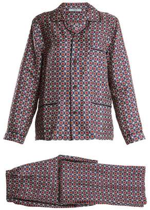 Prada Geometric Print Silk Pyjama Set - Womens - Red Multi