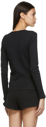 Sunspel Black Rib Long Sleeve T-Shirt