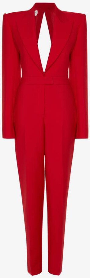 Alexander McQueen All-In-One Tailored Suit In Lust Red - ShopStyle