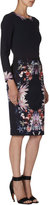Thumbnail for your product : Givenchy Three-Quarter Sleeve Rose Print Dress